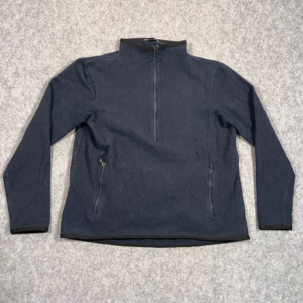 Standard James Perse Navy Blue Half Zip Funnel Sweatshirt Women's Size 2/Medium